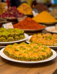 Delicious baklava display