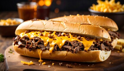 Delicious cheesesteak sandwiches