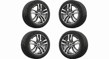 Car wheels different colors stock