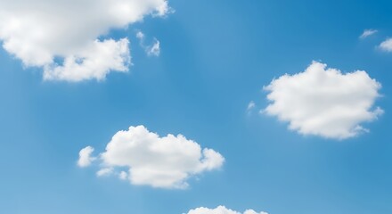 Fototapeta premium Minimal Sky with White Clouds Illustration