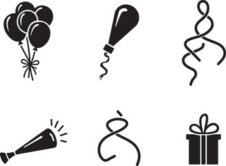 Celebrate joy with festive icons for parties, holidays, and special events