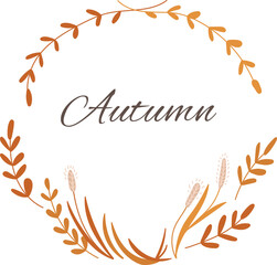Autumn Wreath with Leaves Frame