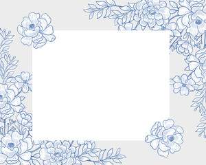 Hand Drawn Rose and Wild Flower Border