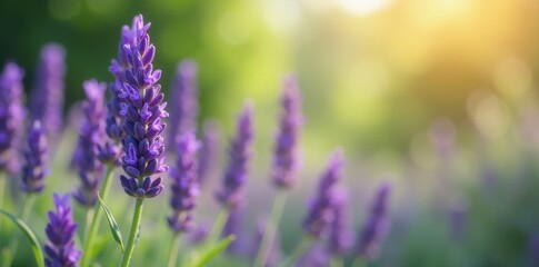 Fototapeta premium Close-up of blooming lavender, nature backdrop, detail, bloom, nature
