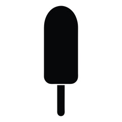 Black silhouette of a popsicle on a white background ice pop frozen treat