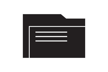 vector file folder icon on white background. folder icon for computer document, data icon file, vector illustration.