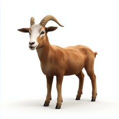 Fototapeta premium Goat animal closeup full body, isolated white