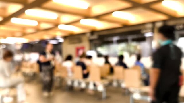 Blurred people' activities in office building