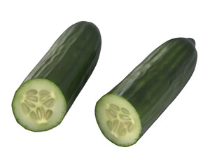 Przekrojony ogórek PNG - zdjęcie bez tła, wycięte tło