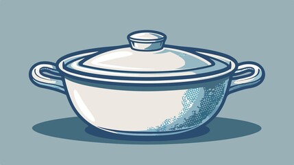 Obraz premium A cartoon illustration of a covered cooking pot