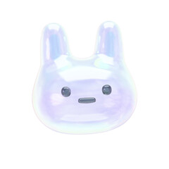 ぷっくりシール風3Dイラスト　うさぎ