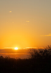 Atardecer en un campo en un pueblo de Chivilcoy, Provincia de Buenos Aires