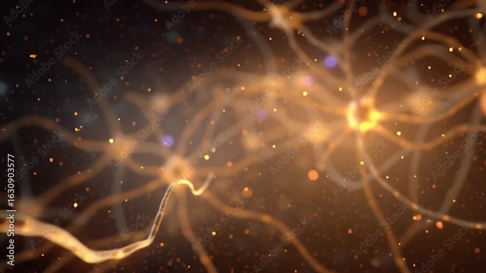 Wall mural neuron or nerve cell with an intricate network. perfect for projects related to science, technology,