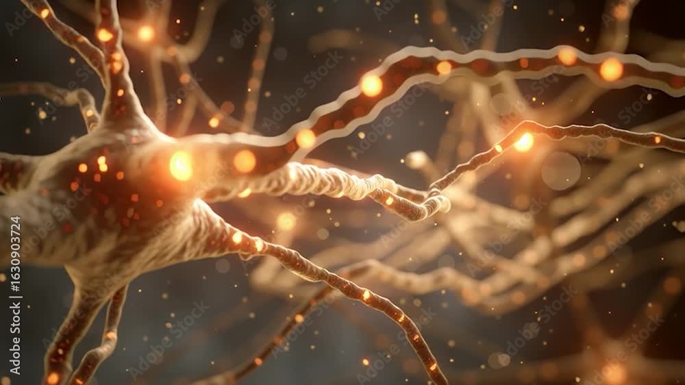 Wall mural neuron or nerve cell with an intricate network. perfect for projects related to science, technology,