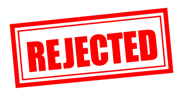 Rejected Stamp PNG, Red Rubber Stamp Isolated, Transparent Background, Business, Office, and Denied Illustration