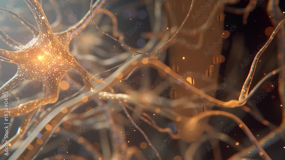 Wall mural neuron or nerve cell with an intricate network. perfect for projects related to science, technology,