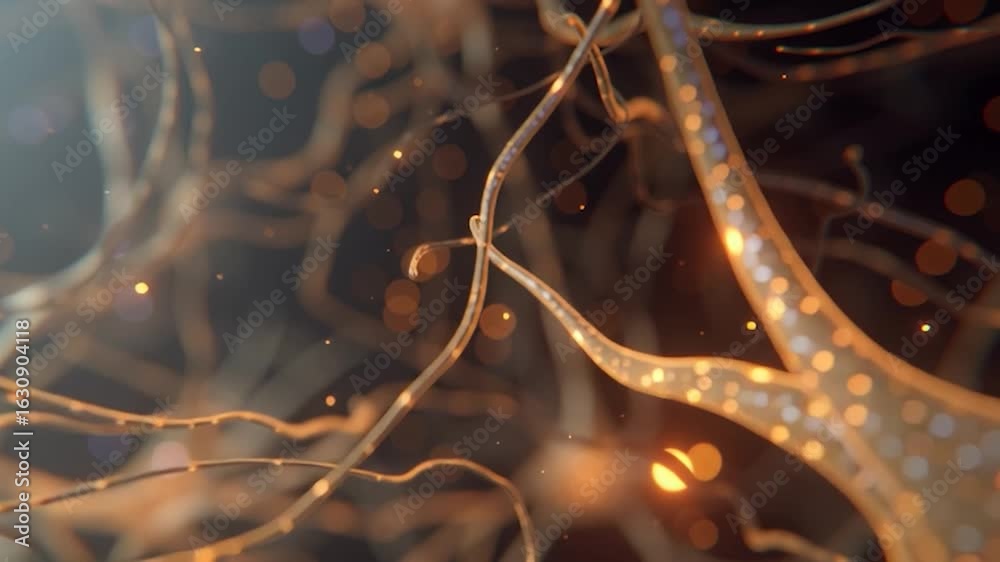 Wall mural neuron or nerve cell with an intricate network. perfect for projects related to science, technology,