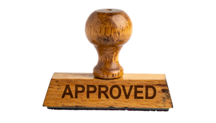 Approved Stamp PNG, Red Rubber Stamp Isolated, Transparent Background, Business, Office, and Approval Illustration