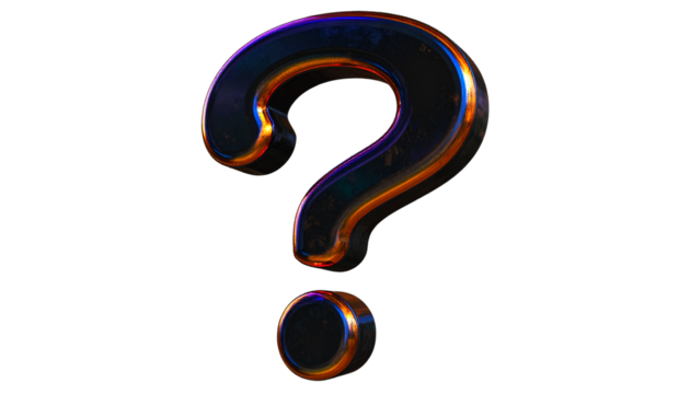 Question Mark PNG, Symbol Icon Isolated, Transparent Background, Education, Communication, and Inquiry Illustration