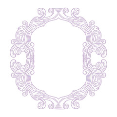 Original illustrations of ornate vintage rococo frames and coquettes, hand-drawn in a minimalist style.  for posters, cards, and graphic design.