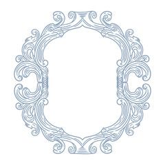 Original illustrations of ornate vintage rococo frames and coquettes, hand-drawn in a minimalist style.  for posters, cards, and graphic design.