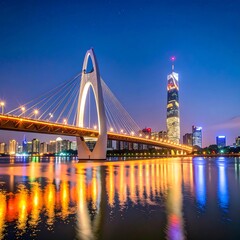 Obraz premium City bridge at night