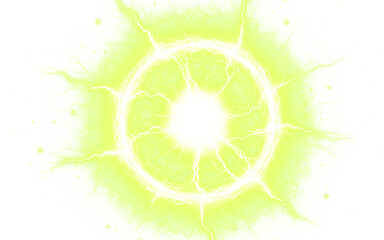 Radiant Energy Burst with Electric Discharge Effects Isolated on a transparent background