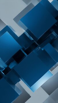 Abstract 3d Motion Of Blue Cubes Geometrics Background Animation