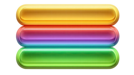 Fototapeta premium Colorful Buttons: Captivating image featuring three vibrant, glossy buttons, each showcasing a distinct hue. Ideal for website elements, design, or UI.