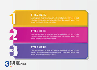 Infographic template and number with 3 steps, process or options
