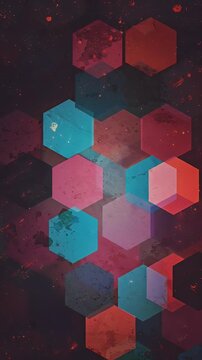 Abstract Background with Geometric Hexagon Pattern Mosaic Tile
