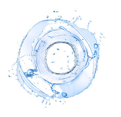 Fototapeta premium Water forming whirlpool on white background. Whirling fluid