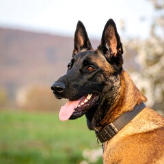 Dog portrait, alert expression