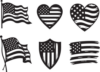 Celebrate patriotism with diverse American flag designs for design projects
