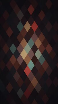 Abstract Geometric Mosaic Pattern Design with Brown Blue and Red