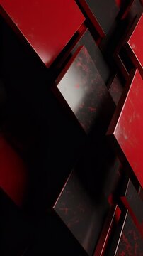 Abstract Geometric Background with Red and Black Squares Design