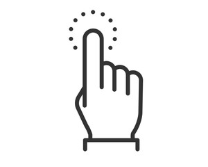 タップを示す点線付き指アイコン（線画・シンプル）| ベクター素材 編集可能 SVG 