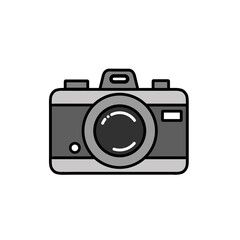Minimalist Vintage Camera Icon Illustration