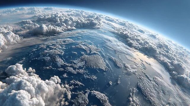 Earth's Cloudscape: An awe-inspiring view of Earth from space, showcasing swirling cloud formations.