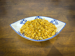 Crispy Golden Toasted Food in White Bowl