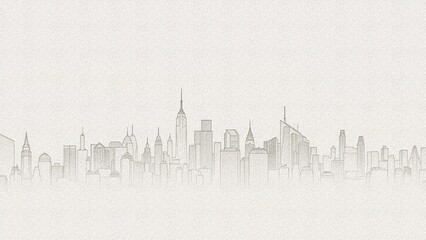 Fototapeta premium Generative AI, Faint City Skyline Outline