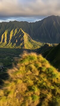 Scenic Mountain Landscape Valley Green Hills Nature Panorama View