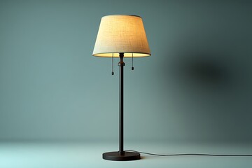 Classic standing lamp with fabric shade high resolution photo