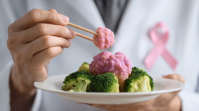 Understanding Cancer Cachexia: Appetite Reduction Concept in Medical Illustration