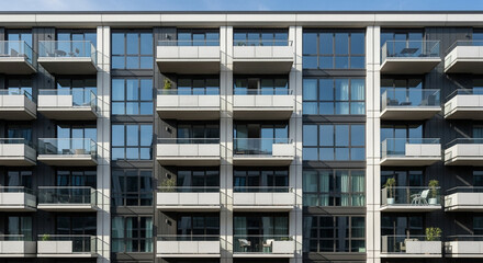 Front view of an apartment in the city center.