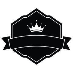 luxury rectangular label with a corner folded ribbon silhouette vector logo icon