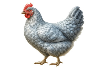 Fototapeta premium Realistic illustration of a grey hen standing on transparent background, perfect for agricultural or farming projects
