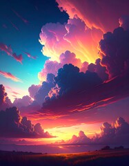 Dramatic sunset cloudscape