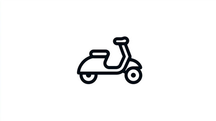 Black Line - Art Scooter Icon, for Urban Transport & Mobility Design