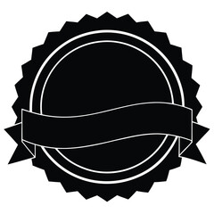 silhouette vector of a circular gold premium label silhouette vector logo icon 